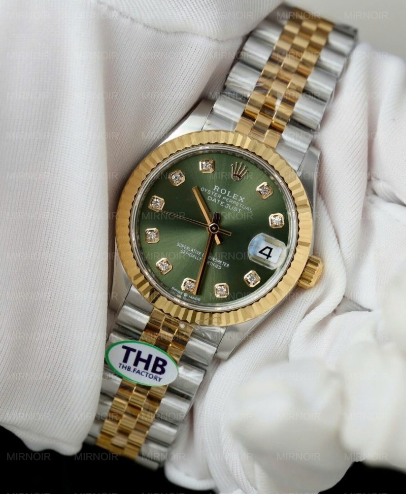 Dong-Ho-Rolex-DateJust-Rep-11-Mat-Xanh-La-Cay-Coc-So-Dinh-Da-Xuong-THB-31mm-4-842x1024.jpg