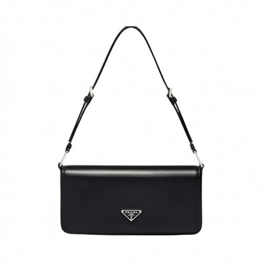 프라다 브러쉬드 레더 프라다 팜므 백 블랙