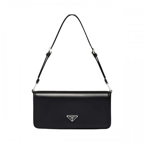 프라다 브러쉬드 레더 프라다 팜므 백 블랙