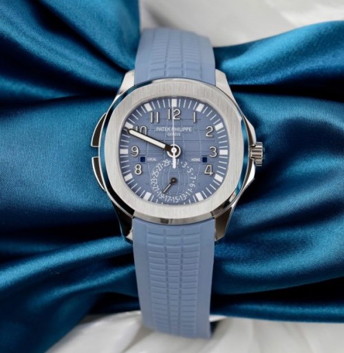 파텍필립 아쿠아넛 - Patek Philippe Aquanaut 5164G Blue Gray Dial Rubber Strap 40.8mm