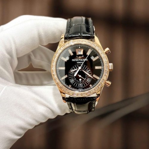 파텍필립 컴플리케이션 - Patek Philippe Complications 5961 Black Dial Leather Strap 40.5mm