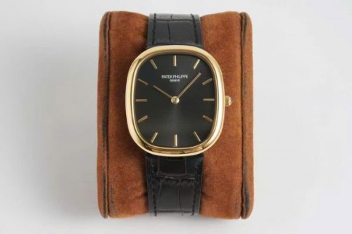 파텍필립 골든엘립스 - Patek Philippe Ellipse 5738R Black Dial Leather Strap 34x39mm