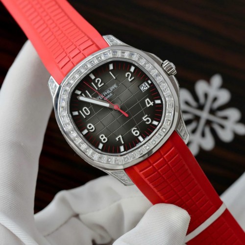 파텍필립 아쿠아넛 - Patek Philippe Aquanaut 5167 Red Moissanite Diamonds 40mm