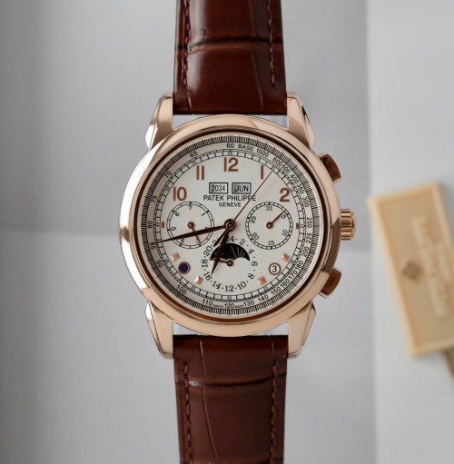 파텍필립 퍼페추얼 - Patek Philippe Perpetal Calendar 5270 White Dial Leather Strap 41mm