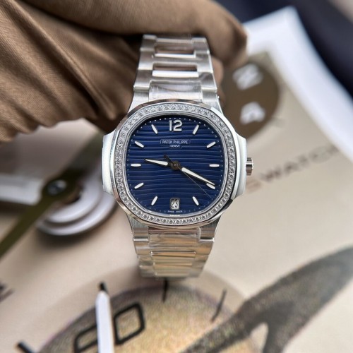 파텍필립 노틸러스 - Patek Philippe Nautilus 7118 Blue Dial Stone Bezel 35.2mm