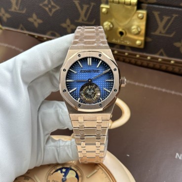 오데마피게 로얄 오크 -  Audemars Piguet Royal Oak Selfwinding Flying Tourbillon 26730 Smoke Blue Dial Case Rose Gold 41mm