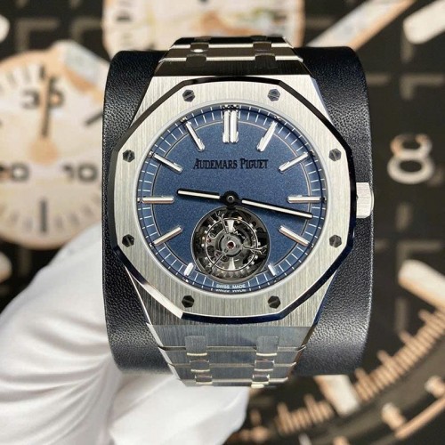오데마피게 로얄 오크 - Audemars Piguet Royal Oak Selfwinding Flying Tourbillon 26730TI Sandblasted Blue Dial 41mm