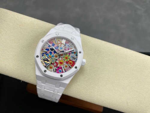 오데마 피게 로얄 오크 - Audemars Piguet 15500 Sunflower White Ceramic Automatic Movement 41mm