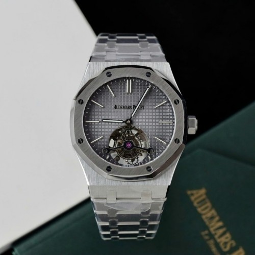 오데마피게 로얄 오크 - Audemars Piguet Royal Oak Tourbillon Gray Dial Metal Wire 41mm