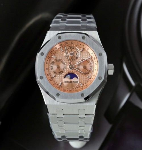 오데마피게 로얄 오크 - Audemars Piguet 26574 Salmon Dial Metal Wire 41mm