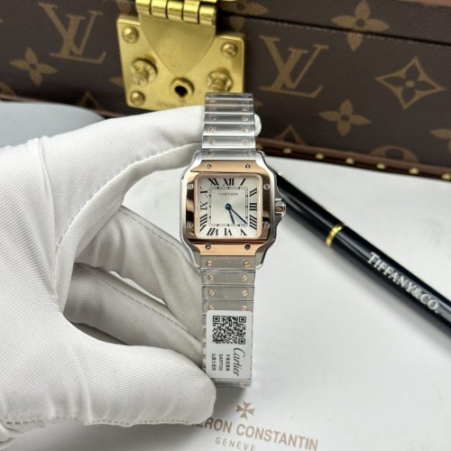 까르띠에 산토스 - Cartier De Santos Small White Dial Case Rose Gold 27×34.5mm