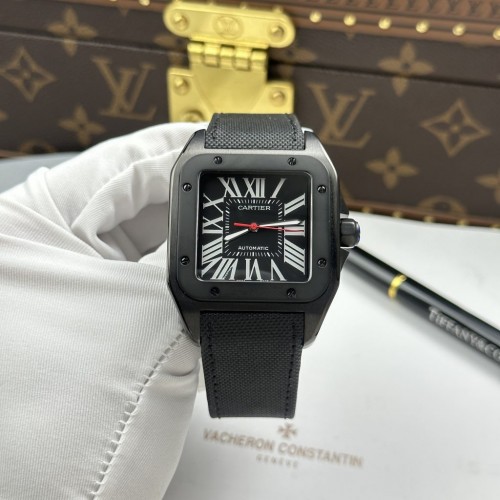 까르띠에 산토스 - Cartier Santos Black Dial Automatic Movement 51.1×41.3mm
