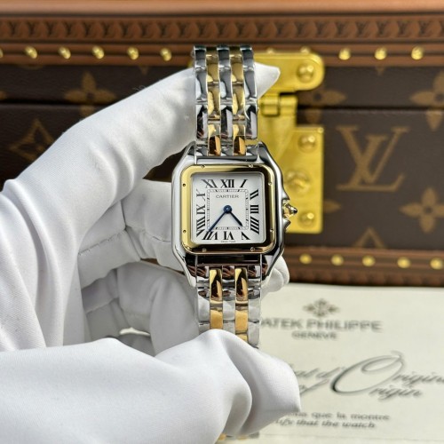 까르띠에 팬더 - Cartier Panthere White Dial Metal Wire 27x36mm