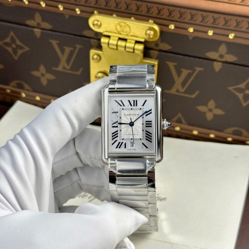 까르띠에 탱크 - Cartier Tank Must Extra-Large Model White Dial Metal Wire 31x41mm