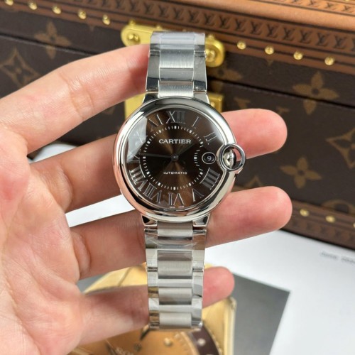 까르띠에 발롱블루 - Cartier Ballon Bleu Brown Dial Metal Wire 40mm
