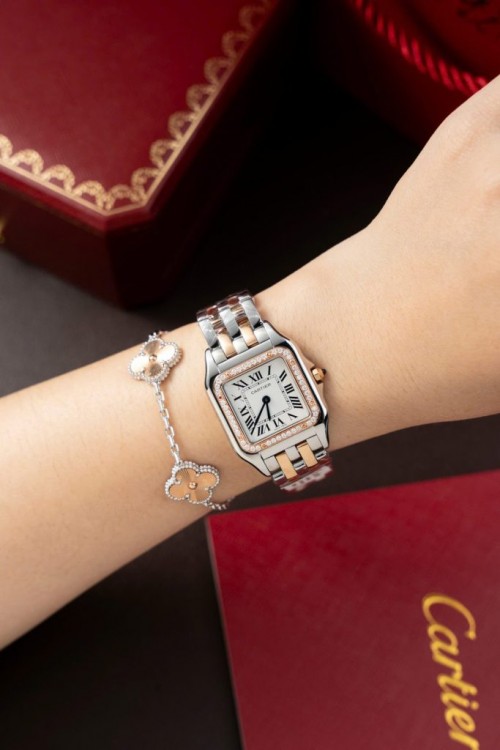 까르띠에 팬더 - Cartier Panthere WSPN007 Demi Rose Gold Diamonds Moissanite 27x37mm