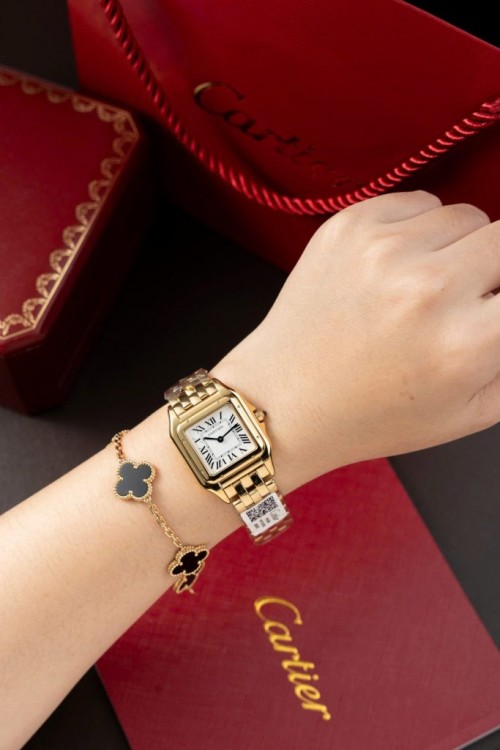 까르띠에 팬더 - Cartier Panthere WGPN0009 White Dial Metal Wire 27x37mm