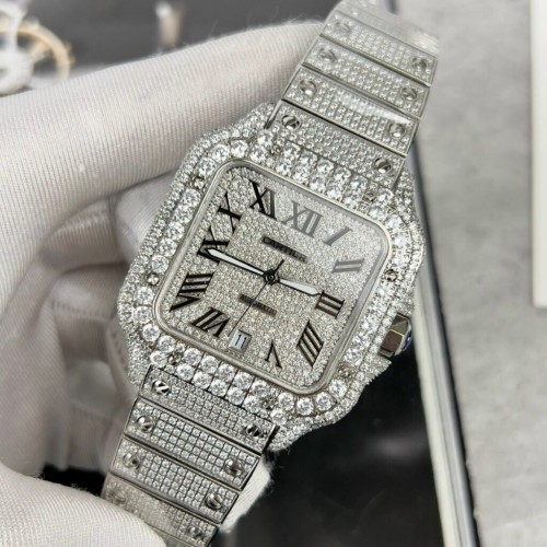 까르띠에 산토스 - Cartier Santos With Stone Bezel 39.8mm