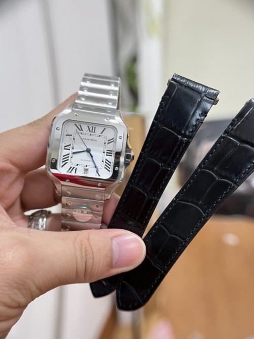 까르띠에 산토스 - Cartier Santos WSSA0018 White Dial 39.8mm