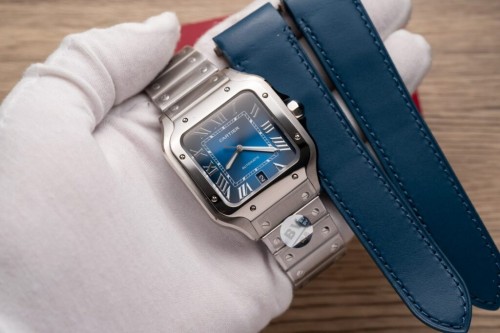 까르띠에 산토스 - Cartier Santos De Cartier WSSA0013 Blue Dial 39.8mm