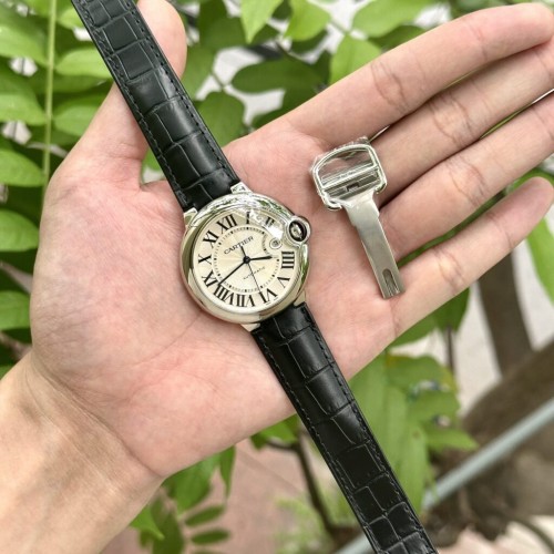 까르띠에 발롱블루 - Cartier Ballon Bleu Leather Strap 42mm