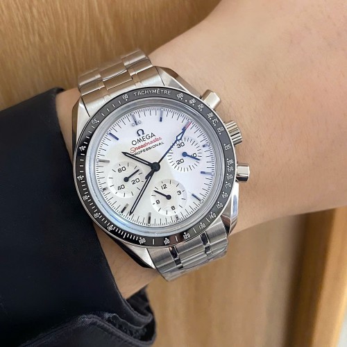 오메가 스피드 마스터 - Omega Speedmaster Moonwatch Professional White Dial Metal Strap 42mm