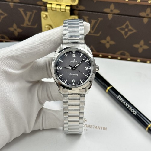 오메가 씨마스터 - Omega Seamaster Co-Axial Smoke Grey Dial Metal Strap 41mm
