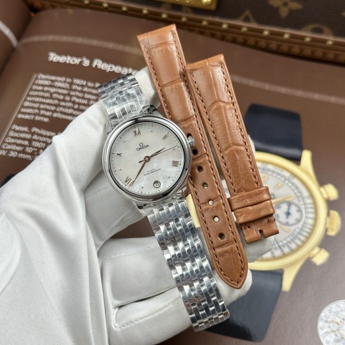 오메가 드빌 - Omega De Ville Prestige White Mother Of Pearl Dial 34mm