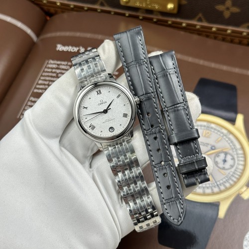 오메가 드빌 - Omega De Ville Prestige White Dial With Scratched Pattern 34mm