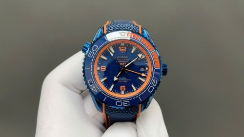 오메가 씨마스터 플래닛 오션 -Omega Seamaster Planet Ocean Blue Dial Rubber Strap 45.5mm