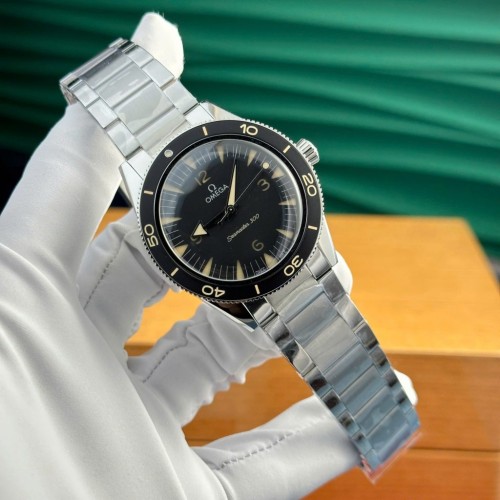 오메가 씨마스터 헤리티지 - Omega Seamaster 300 Heritage Black Dial Metal Wire 41mm