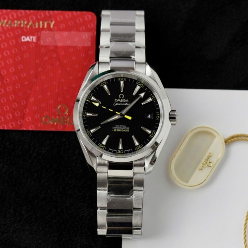 오메가 씨마스터 아쿠아테라 - Omega Seamaster Aqua Terra 150M Black Dial Metal Wire 41mm