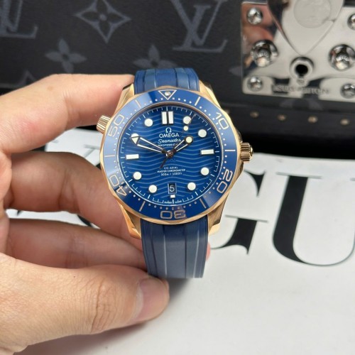 오메가 씨마스터 다이버 300M - Omega Seamaster Diver 300M Blue Dial Rubber Strap 42mm