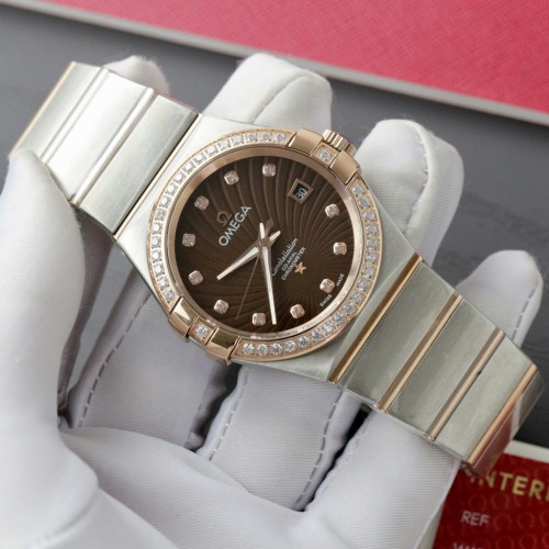 오메가 컨스텔레이션 - Omega Constellation Co-Axial Brown Dial Metal Strap 38mm