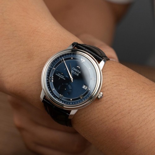 오메가 드빌 - Omega De Ville Prestige Power Reserve Dial Blue Leather Strap 39.5mm