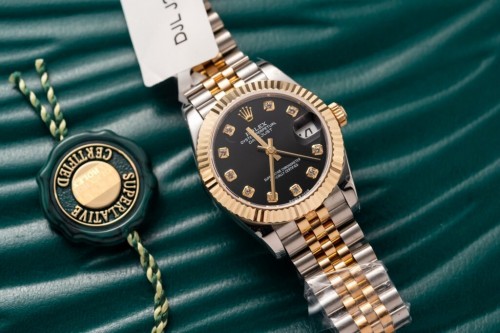 로렉스 데이져스트 - Rolex DateJust Gold Wrapped Black Dial 31mm