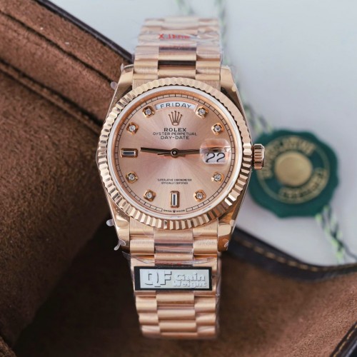 로렉스 데이데이트 - Rolex Day-Date 128235 Rose Gold Pink Dial Weight 156 Grams 36mm