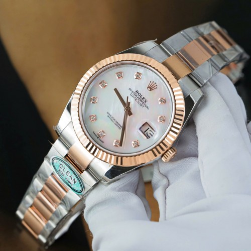 로렉스 데이져스트 - Rolex DateJust MOP Dial Demi Rose Gold Oyster Strap 41mm