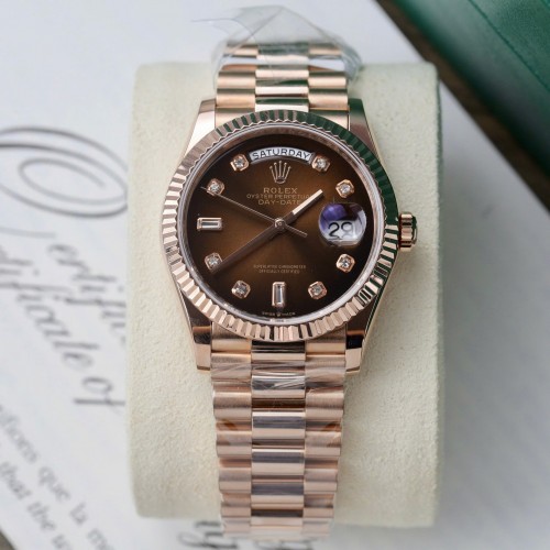로렉스 데이데이트 - Rolex Day-Date 18K Gold Wrapped Chocolate Dial 36mm
