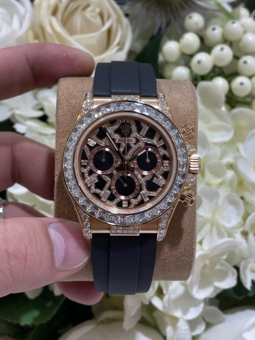 로렉스 데이토나 - Rolex Daytona 116588TBR Giraffeb Chestnut 18K Gold Wrapped + Moissanite Diamonds 40mm