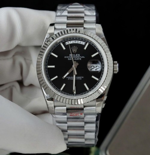 로렉스 데이데이트 - Rolex Day-Date Black Dial Weight 180 Grams 40mm