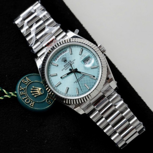 로렉스 데이데이트 - Rolex Day-Date Ice Blue Dial Cross Pattern 40mm