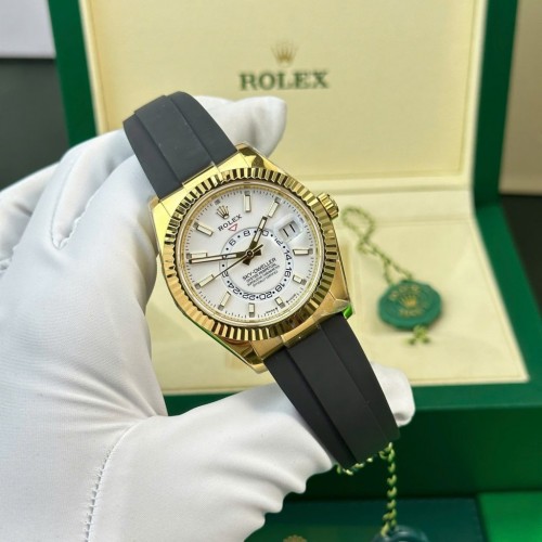 로렉스 스카이 드웰러 - Rolex Sky-Dweller White Dial Gold Plated Weight 192 Grams 42mm