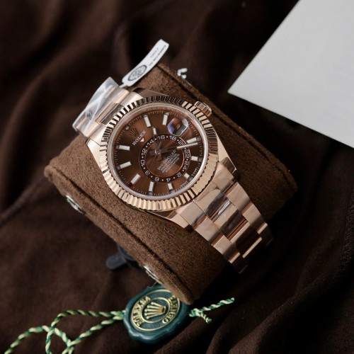 로렉스 스카이 드웰러 - Rolex Sky-Dweller Chocolate Dial 18K Gold Wrapped 42mm
