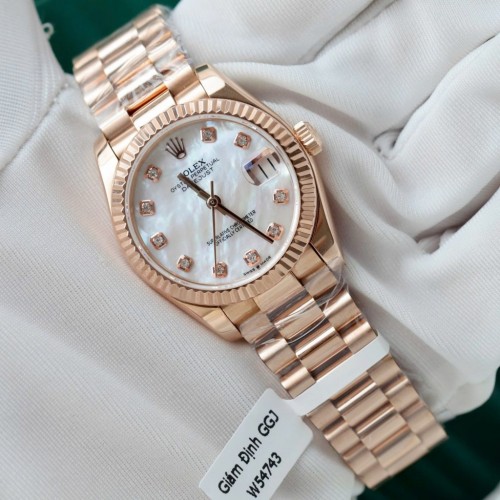 로렉스 데이져스트 - Rolex DateJust Women MOP Dial Rose Gold Wrapped 31mm