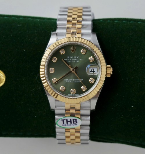 로렉스 데이져스트 - Rolex DateJust Green Dial Jubilee Strap 31mm
