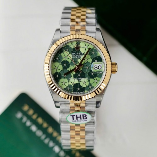 로렉스 데이져스트 - Rolex DateJust Women Green Flower Dial 31mm