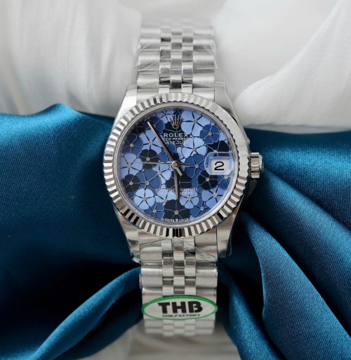 로렉스 데이져스트 - Rolex DateJust Women Blue Flower Dial 31mm