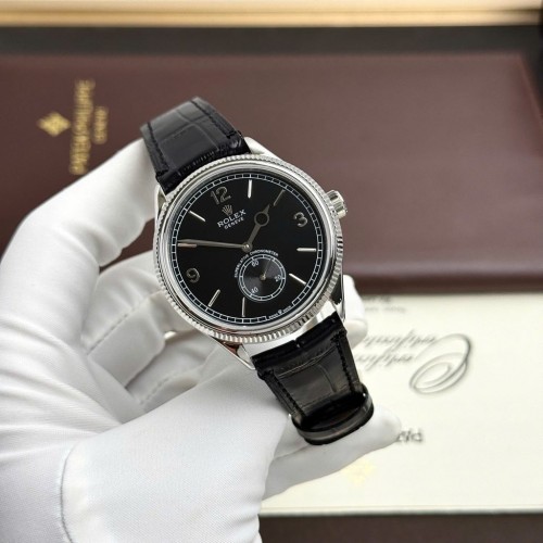 로렉스 오이스터 퍼펙츄얼 - Rolex Oyster Perpetual 1908 Black Dial Leather Strap 39mm