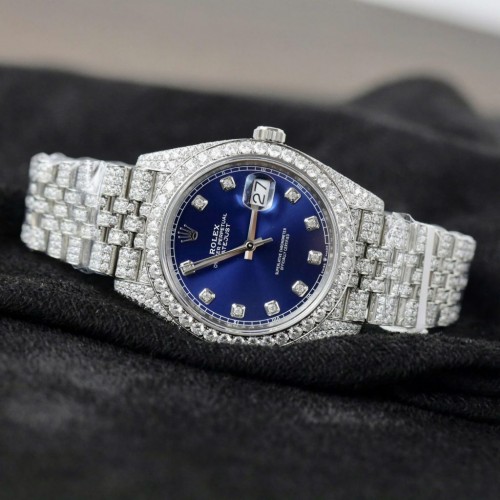 로렉스 데이져스트 - Rolex DateJust Blue Dial Moissanite Diamonds 36mm